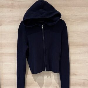 Brandy Melville Navy Hooded Zip-Up Jacket